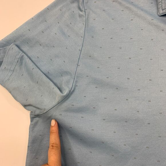 Travis Mathew Polo Shirt Mens L Large Prairie Sky Short Sleeve Pima Cotton Golf - Picture 7 of 13